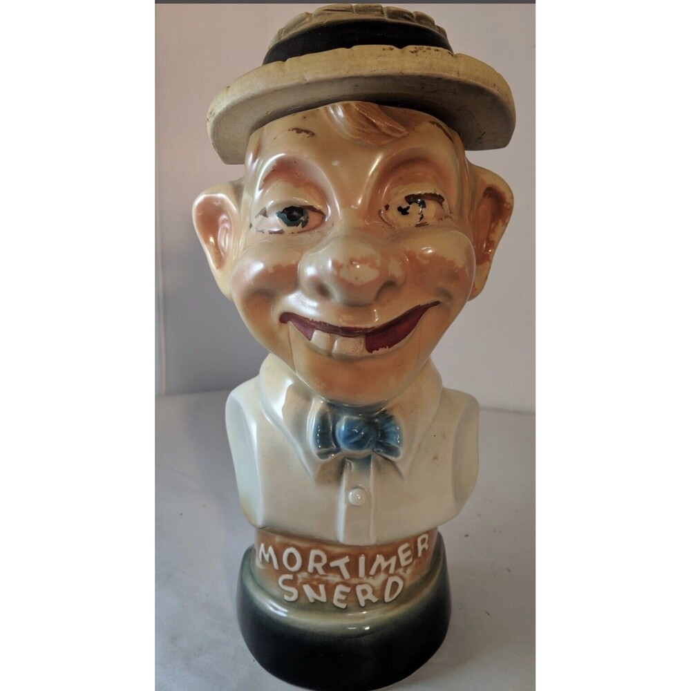 Goofy Face Of Mortimer Snerd Collectible Kentucky Whiskey Porcelain Decanter